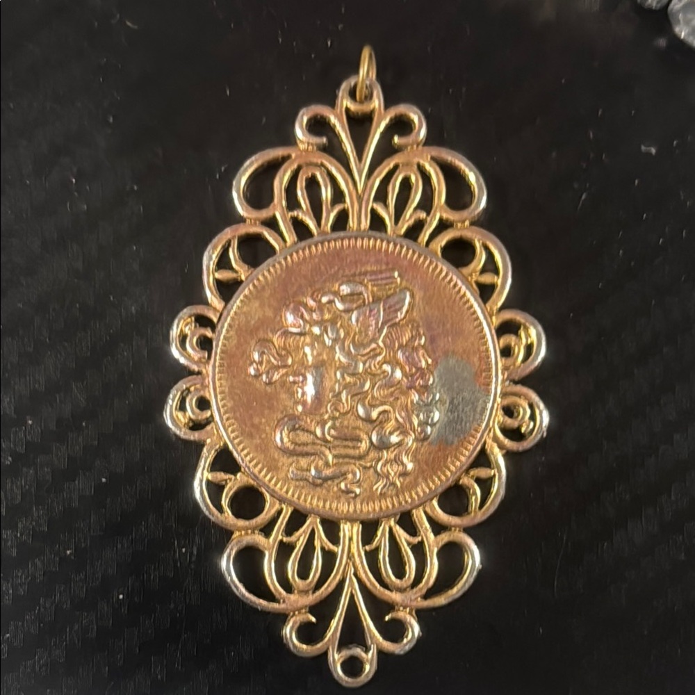 Brass Medusa Pendant.